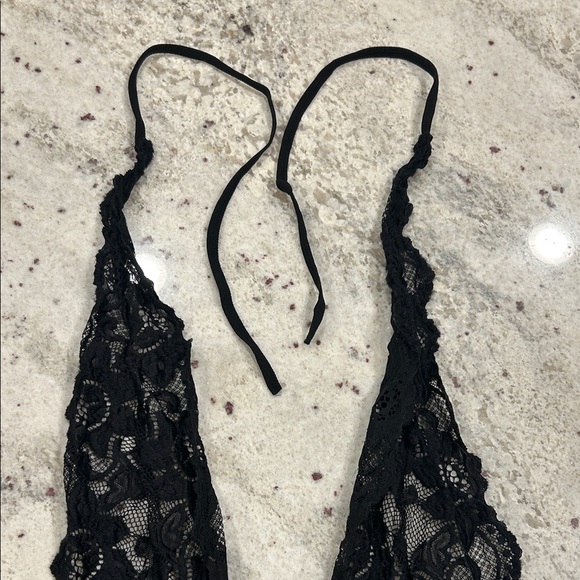 EVELUST Black Lace Halter lingerie piece Small intimate open back - Picture 6 of 7